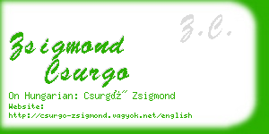 zsigmond csurgo business card